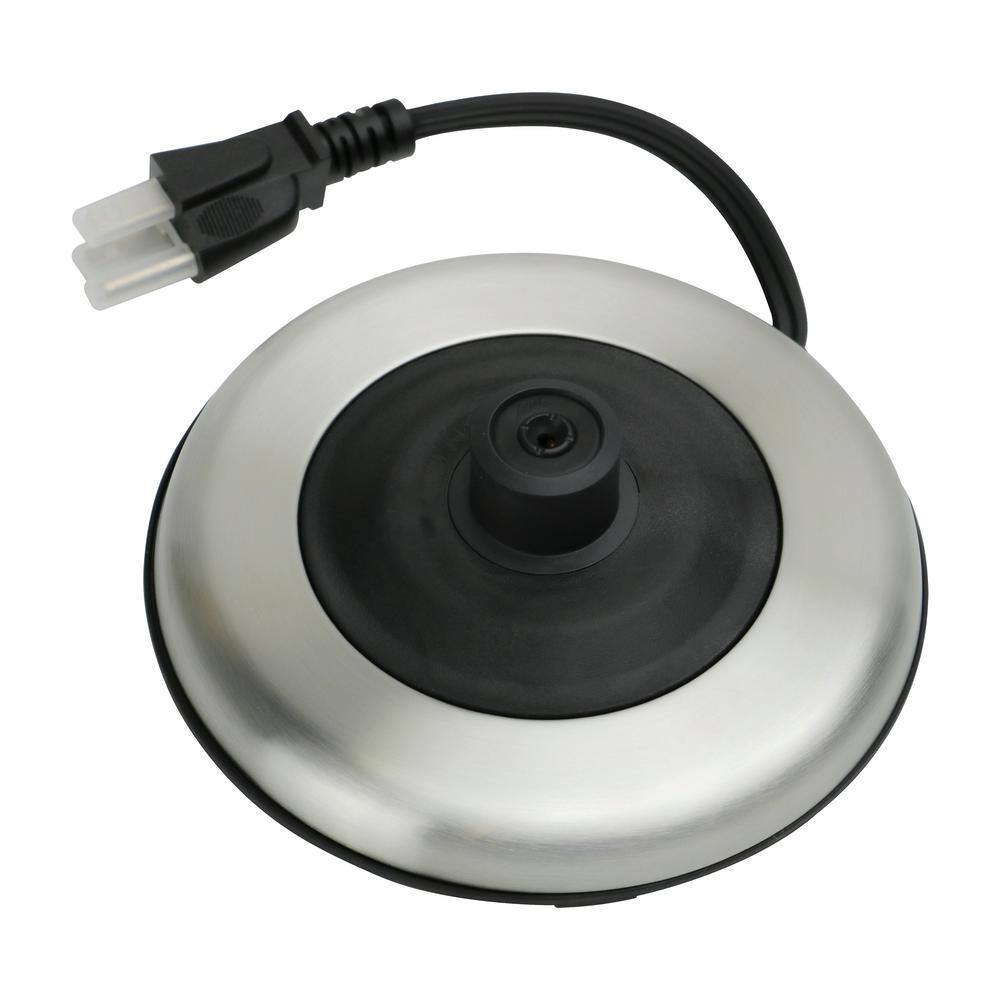 1.6 Qt Brushed Stainless Steel and Glass Cordless Electric Kettle