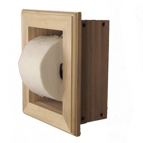 Highlands-17 Solid Wood Recessed in wall Toilet Paper Holder with storage  cubby - 14w x 13h