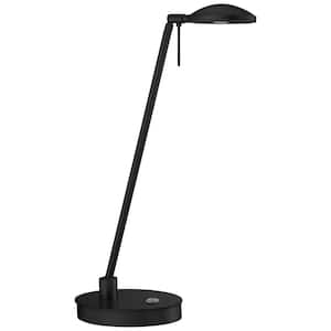 George's Reading Room 19.5 in. Black Contemporary 1-Light Dimmable Table Lamp for Living Room with Black Metal Shade