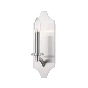 Zander 4.75 in. 1-Light Brushed Nickel Wall Sconce Light with No Bulb(s) Included