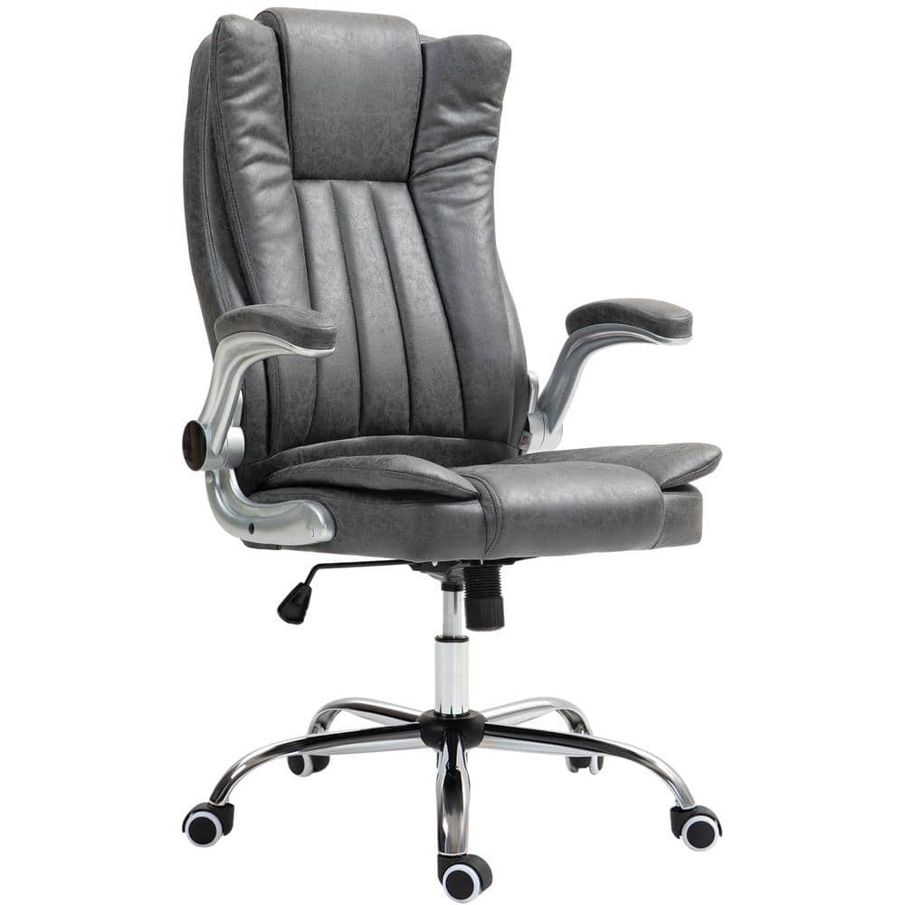 Gray Faux Leather High Back Executive Swivel Office Chair