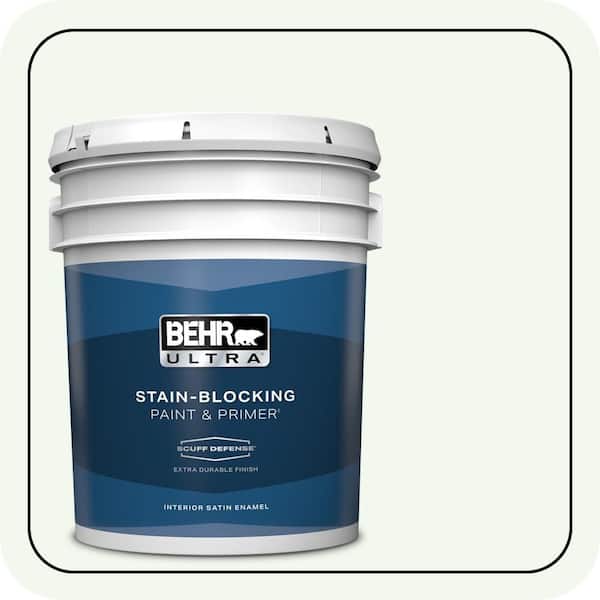 BEHR ULTRA 5 gal. #GR-W05 Unwind Extra Durable Satin Enamel Interior Paint & Primer