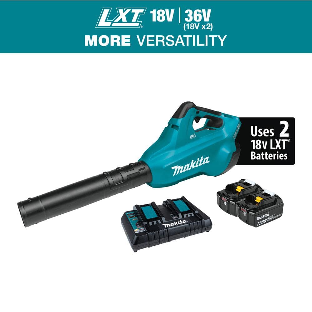 Makita 120 Mph 473 Cfm 18v X2 36v Lxt Lithium Ion Brushless Cordless Leaf Blower Kit With 2