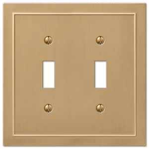 Bethany 2 Gang Toggle Metal Wall Plate - Brushed Bronze