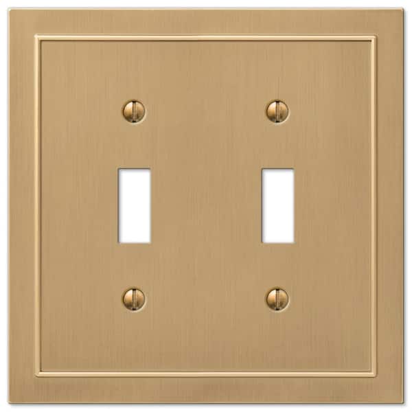 AMERELLE Bethany 2 Gang Toggle Metal Wall Plate - Brushed Bronze