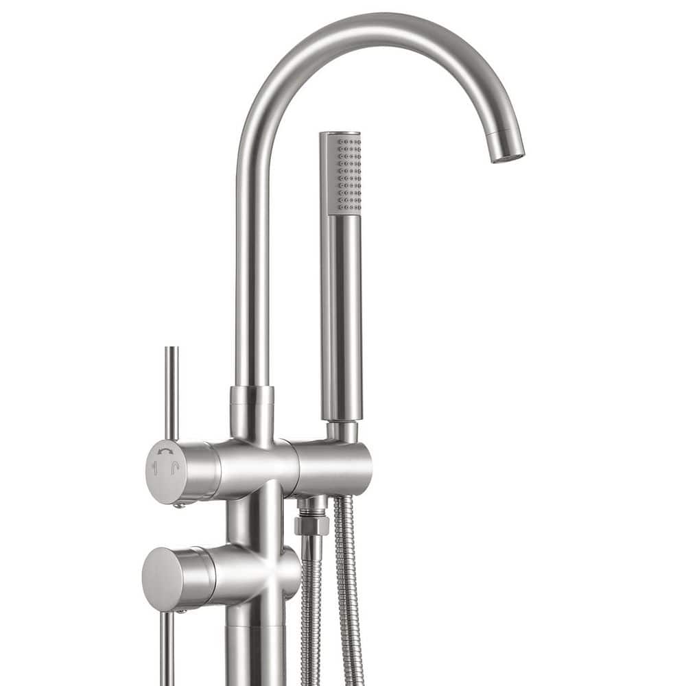 2-Handle Freestanding Tub Faucet with Hand Shower in Brushed Nickel price history on PriceWatchPro