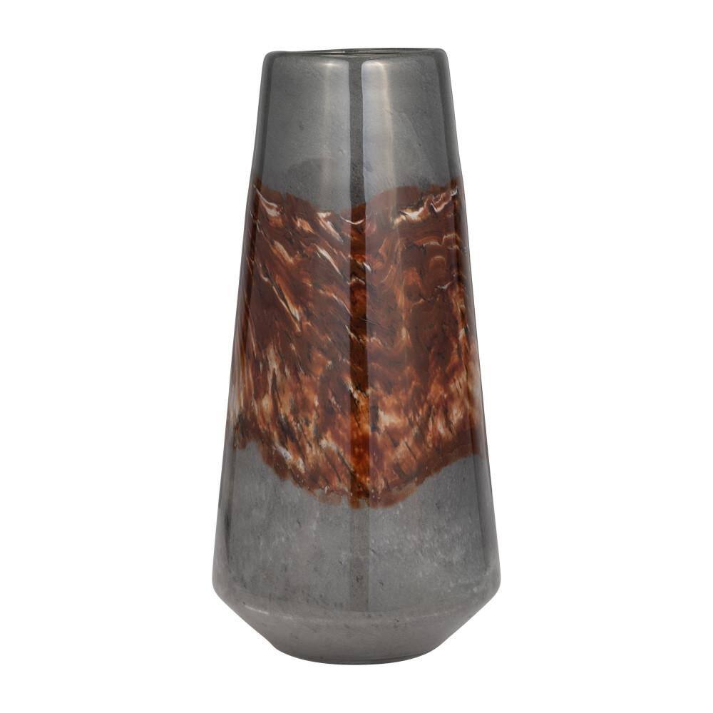 17 in. Gray/Brown Glass Cylinder Decorative Vase price history on PriceWatchPro