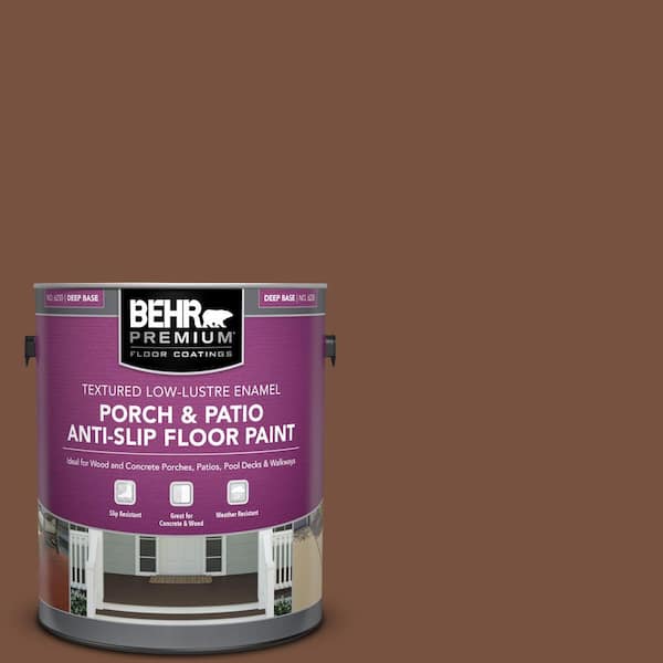 BEHR PREMIUM 1 gal. #240F-7 Root Beer Textured Low-Lustre Enamel Interior/Exterior Porch and Patio Anti-Slip Floor Paint