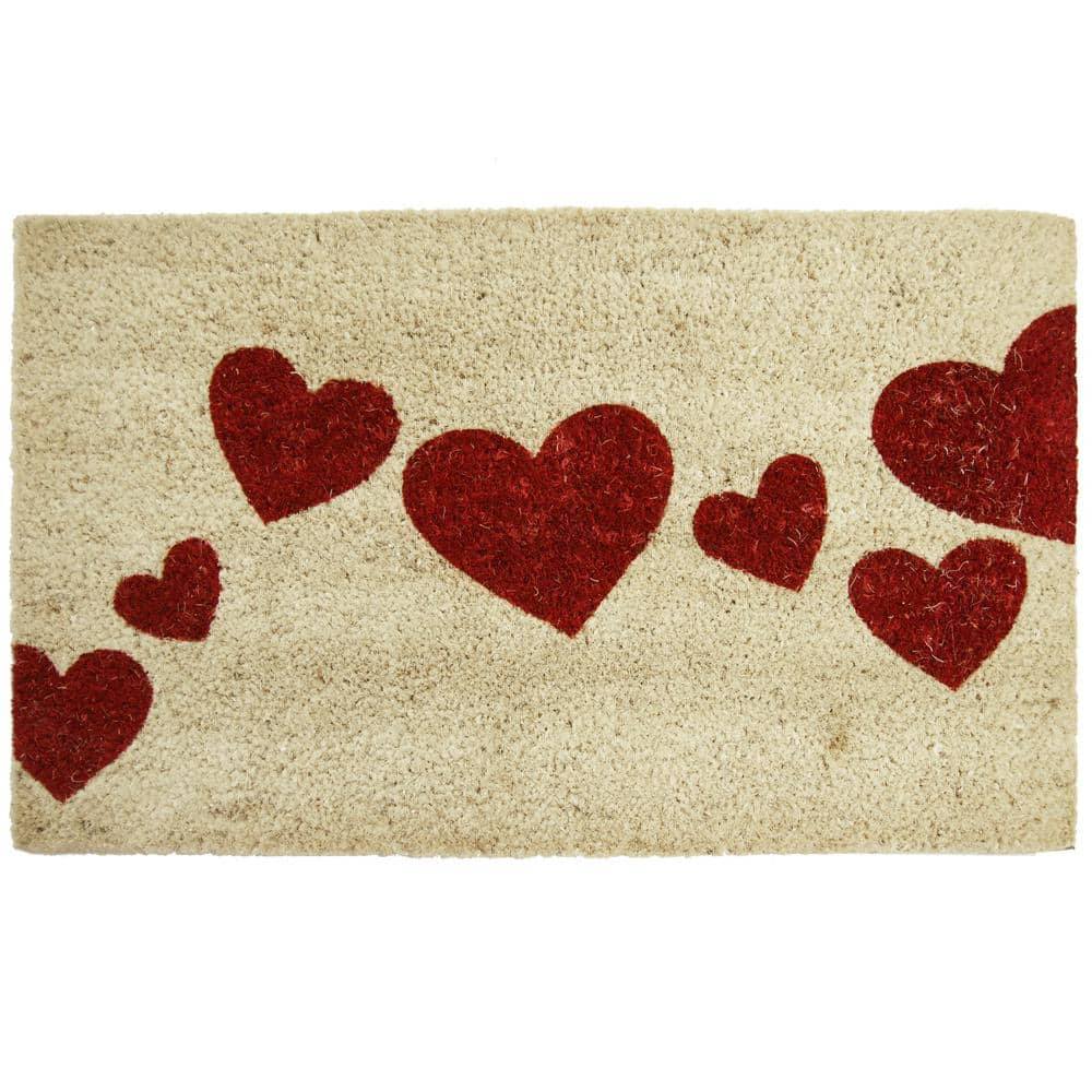 Heart Shaped Pattern Door Mat Rug 18 inch by 30 inch