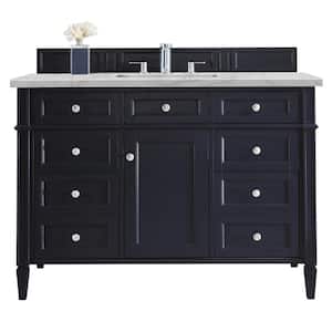 Brittany 48.0 in. W x 23.5 in. D x 34.0 in. H Bathroom Vanity in Victory Blue with Victorian Silver Silestone Quartz Top