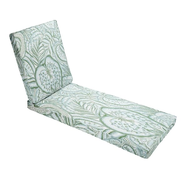 SORRA HOME 73 x 24 x 3 Indoor/Outdoor Chaise Lounge Cushion in Sunbrella Sensibility Spring