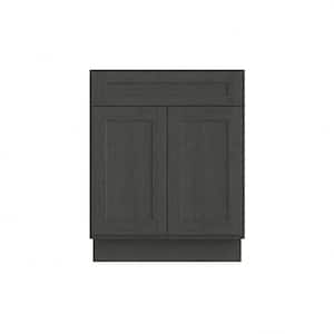 27 in. W x 21 in. D x 34.5 in. H Ready to Assemble Bath Vanity Cabinet without Top in Shaker Charcoal