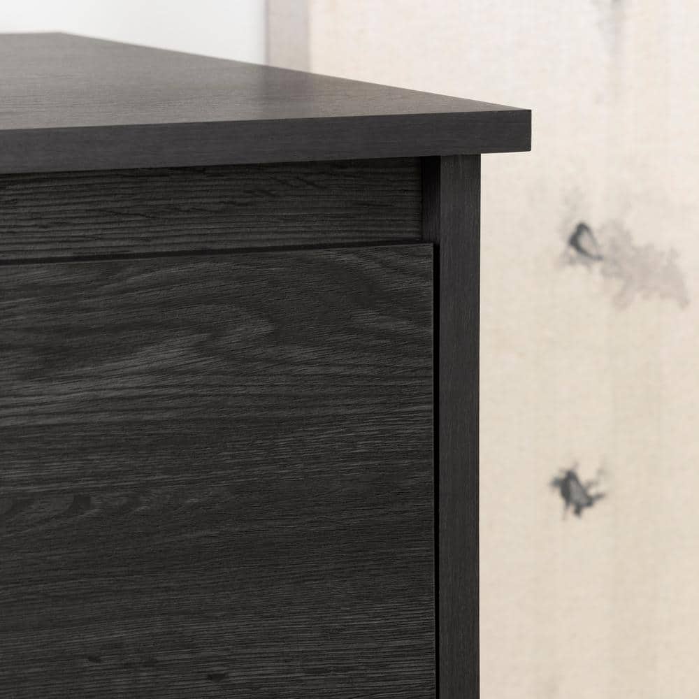 Gray Oak Country Cottage 1-Drawer Nightstand with Open Storage