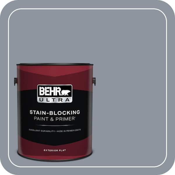 BEHR ULTRA 1 gal. #PPF-28 Blue Dusk Flat Exterior Paint & Primer