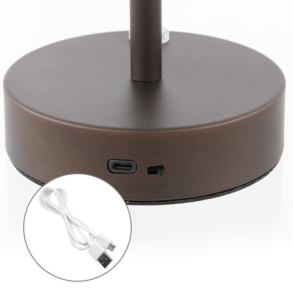 Natalia 12.25" Oil-Rubbed Bronze Cordless LED Table Lamp