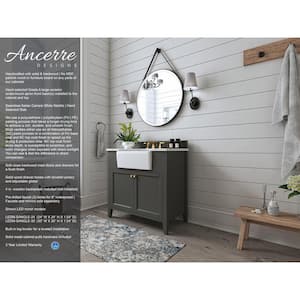 Adeline 36 in. W x 20.1 in. D Bath Vanity in Sapphire Gray with Marble Vanity Top in Carrara White with White Basin