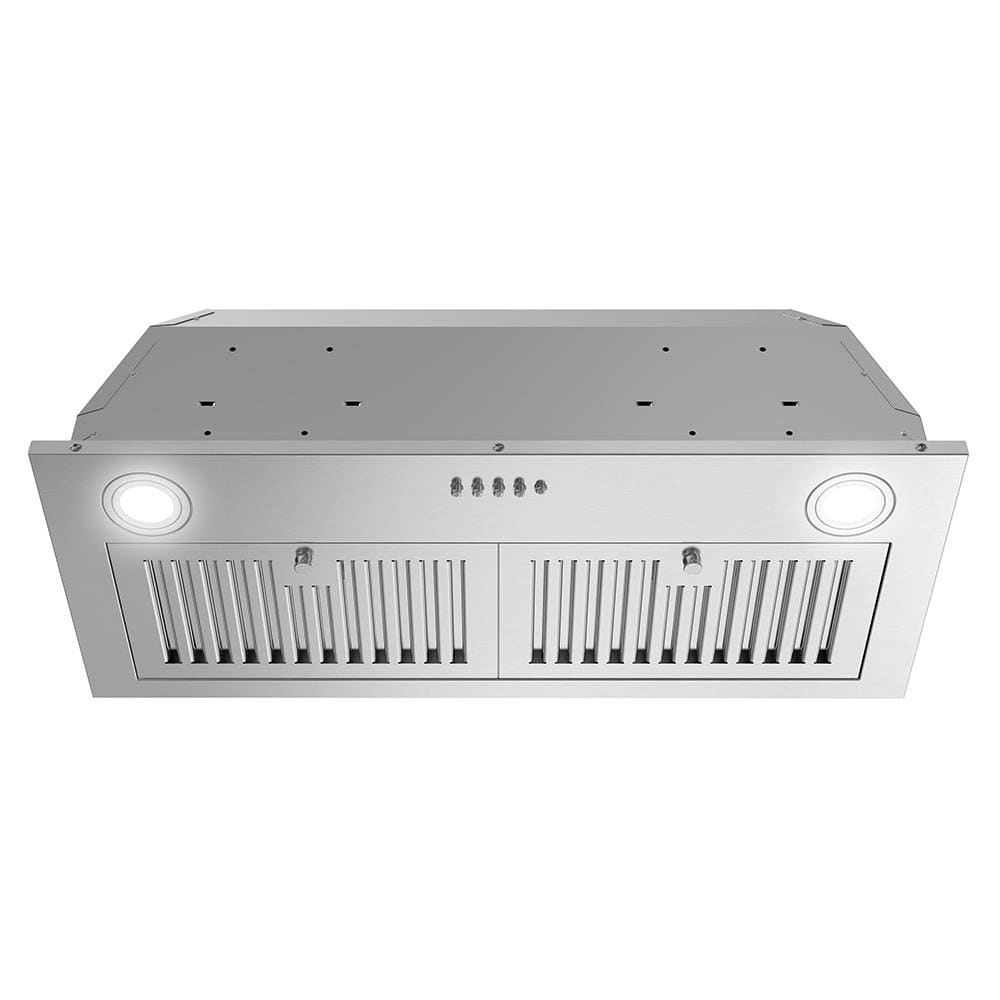 28 in. Petroni Ducted Insert Range Hood in Brushed Stainless Steel with Baffle Filters, Push Button Control, LED Lights
