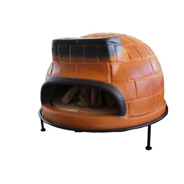 Evergreen Sienna Textured Brick Talavera Countertop Wood-Fired Outdoor Pizza Oven