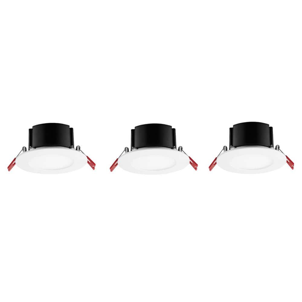 Box on Top Integrated LED 4 in Round  Canless Recessed Light for Kitchen Ba