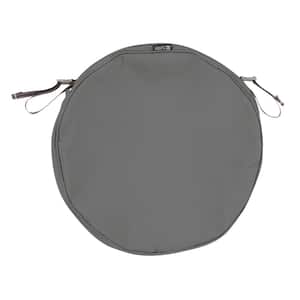 Montlake Fade Safe Light Charcoal 15 in. Round Outdoor Seat Cushion Cover