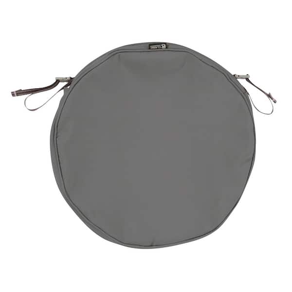 Classic Accessories Montlake Fade Safe Light Charcoal 18 in. Round Outdoor Seat Cushion Cover