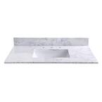 37 in. W x 22 in. D Engineered Stone Vanity Top in Carrara White with White Basin