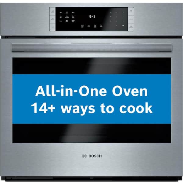 Bosch 800 Series 30 in. Built-In Smart Single Electric Wall Oven with European Convection and Self-Cleaning in Stainless Steel