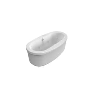INIZIO 65.5 in. x 35.625 in. Whirlpool Bathtub with Center Drain in White