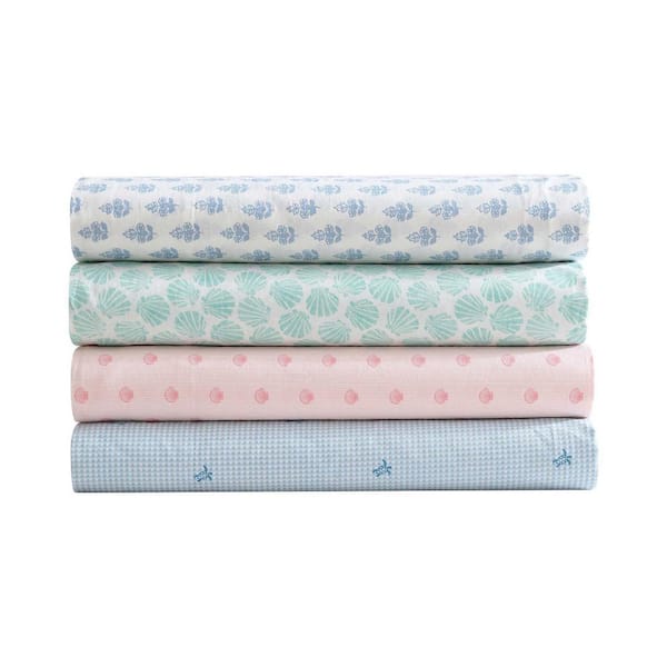 Laura Ashley Twin 2024 Cotton Percale 200 Thread Count Turtle Gingham 3PC Sheet Set