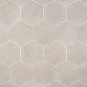 Klyda Taupe 12.6 in. x 14.5 in. Matte Hexagon Porcelain Floor and Wall Tile (10.51 sq. ft. / Case)