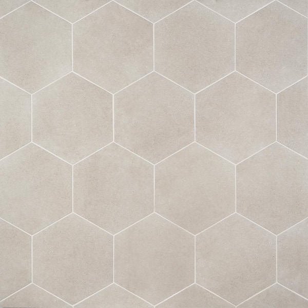 Ivy Hill Tile Klyda Taupe 12.6 in. x 14.5 in. Matte Hexagon Porcelain Floor and Wall Tile (10.51 sq. ft. / Case)
