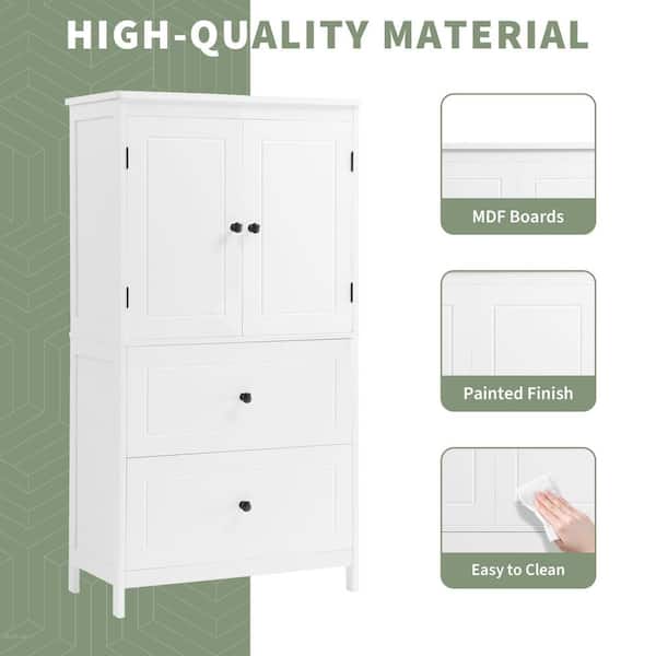 cabinetさま専用 XUJMK 24 in. W x 12 in. D x 43 in. H White Linen Cabinet