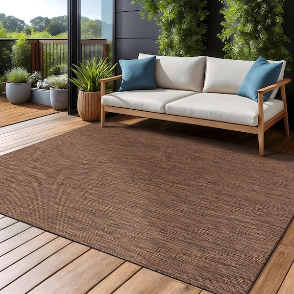 Beverly Rug 6 X 9 Gold Aloha Washable Solid Indoor Outdoor Area