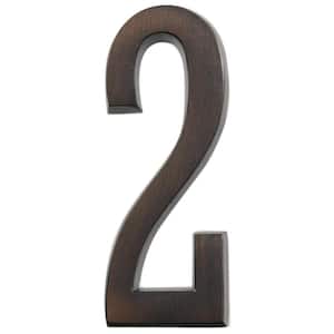 4 in. Flush Mount Aged Bronze House Number 2