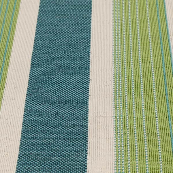Linen Stripe Fabric / Green
