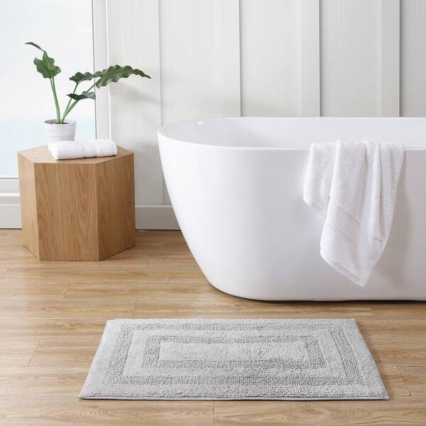 Unique Bargains Cobblestone Pattern Bathroom Rugs Polyester Bath Mat  Machine Washable Gray 23.62x15.75 : Target