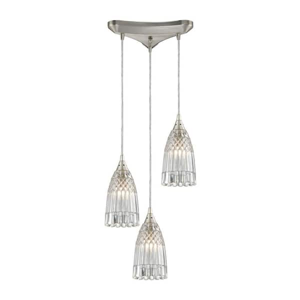 Titan Lighting Kersey 3-Light Satin Nickel Pendant