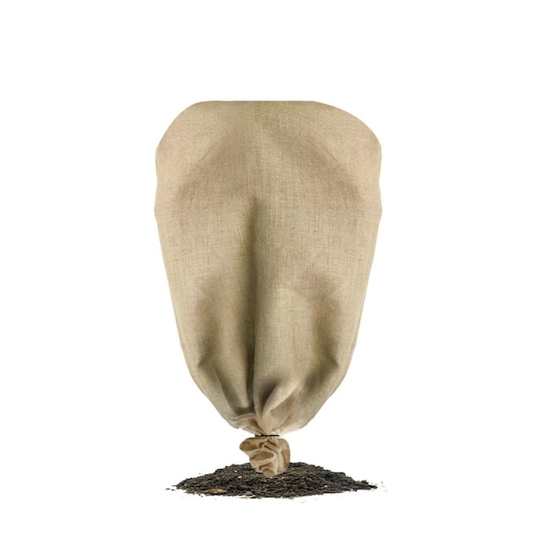 60 in. x 150 ft. 6.2 oz. Burlap Fabric Winter Plant Cover DIY Garden Cloth for Frost and Snow Protection