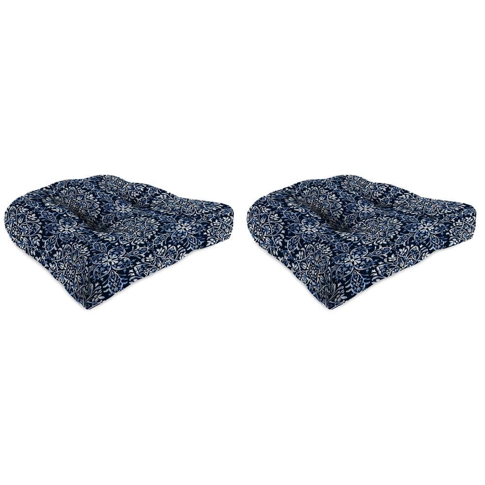 18 in. L x 18 in. W x 4 in. T Tufted Outdoor Wicker Seat Cushion in Dresden Midnight (2-Pack) price history on PriceWatchPro