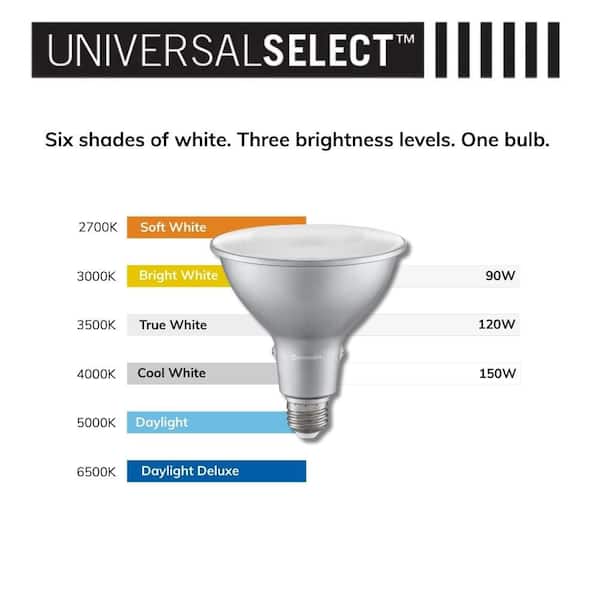 Universal Select 90/120/150-W Equivalent PAR38 Dimmable LED Spot Light Bulb Selectable Color Temperature (2-Pack)