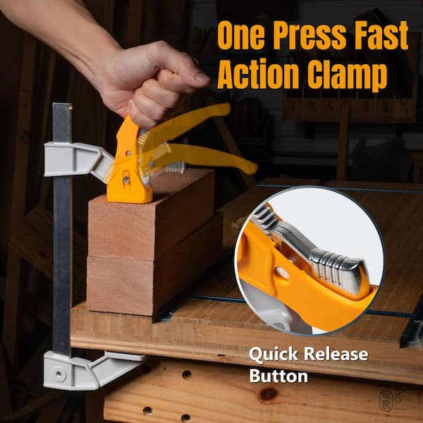 POWERTEC 12-Inch Bar Clamps (2-Pack) Fast Action Gear Clamp W/ 440 Lb Capacity - View #12