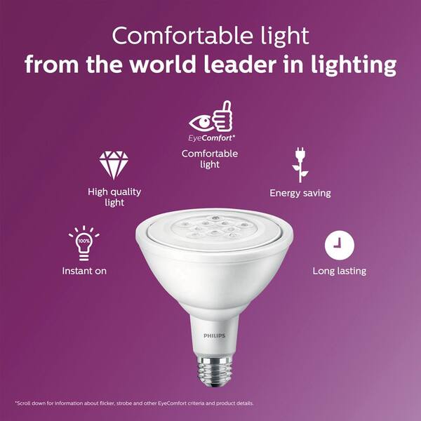 3 Philips 90W Equivalent Bright White PAR38 Ambient LED Flood Light Bulb 5000K 