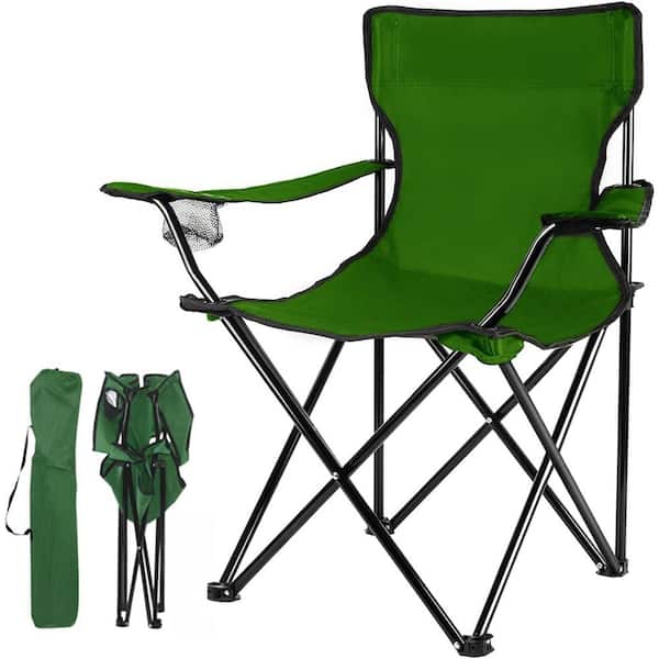 ITOPFOX Green Alloy Steel, Polyester Portable Folding Camping Chair with Storage Bag