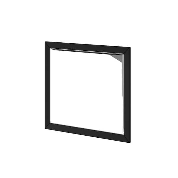 Alpine Furniture Flynn 42 in. W x 37 in. H Wood Black Frame Vanity Mirror
