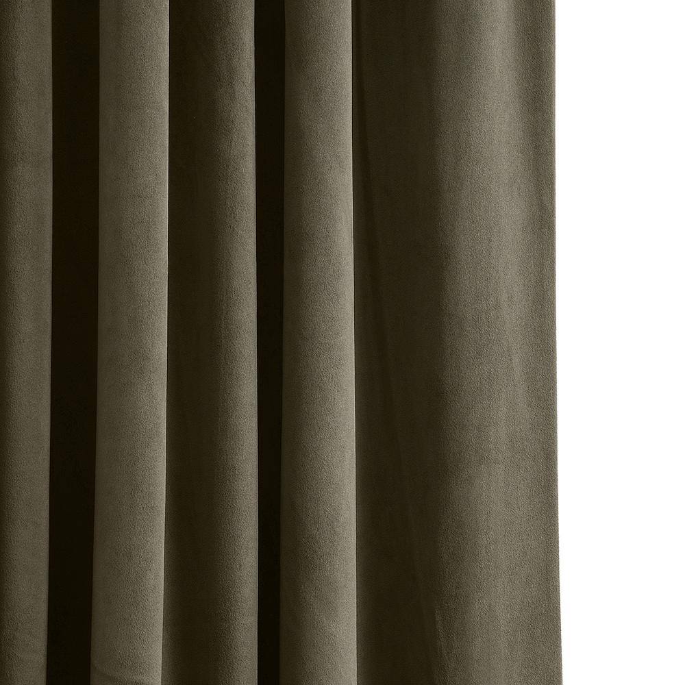 Denver Taupe 96" Blackout Velvet Curtain Panel