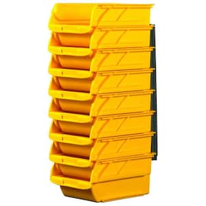 4-1/10 in. Stackable and Mountable Storage Bins with Wall Hangers (8 Pack)