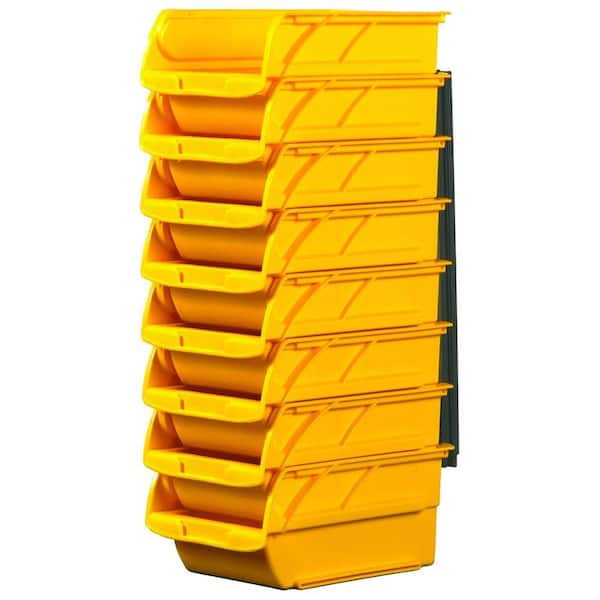 Stanley 4-1/10 in. Stackable and Mountable Storage Bins with Wall Hangers (8 Pack)