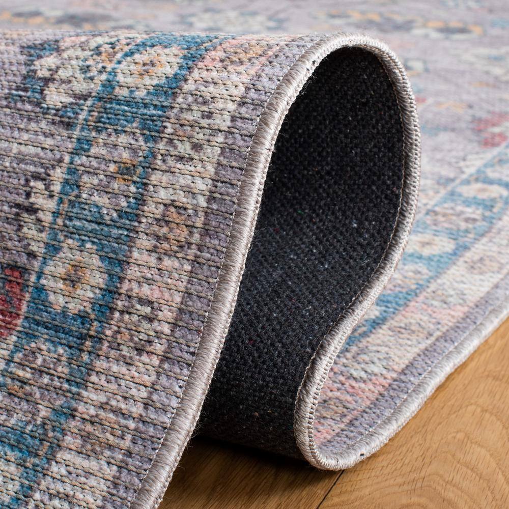 Serapi Gray and Beige 8' x 10' Washable Synthetic Area Rug