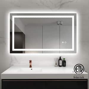 Classic 40 in. W x 24 in. H Large Rectangular Frameless Anti-Fog LED Light Wall Bathroom Vanity Mirror Front Light