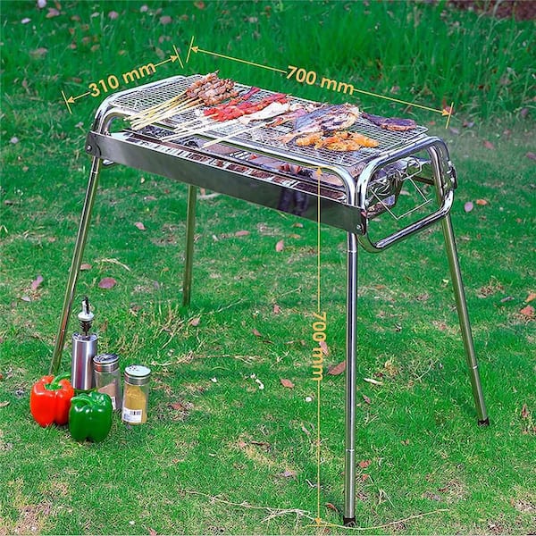 Stainless Steel Rectangle BBQ Grill Outdoor Camp Barbecue Net Rack